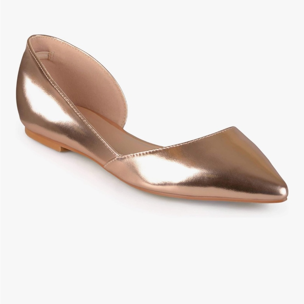 Elegant Metallic Flats Journee Women's Cortni Flats Size 10